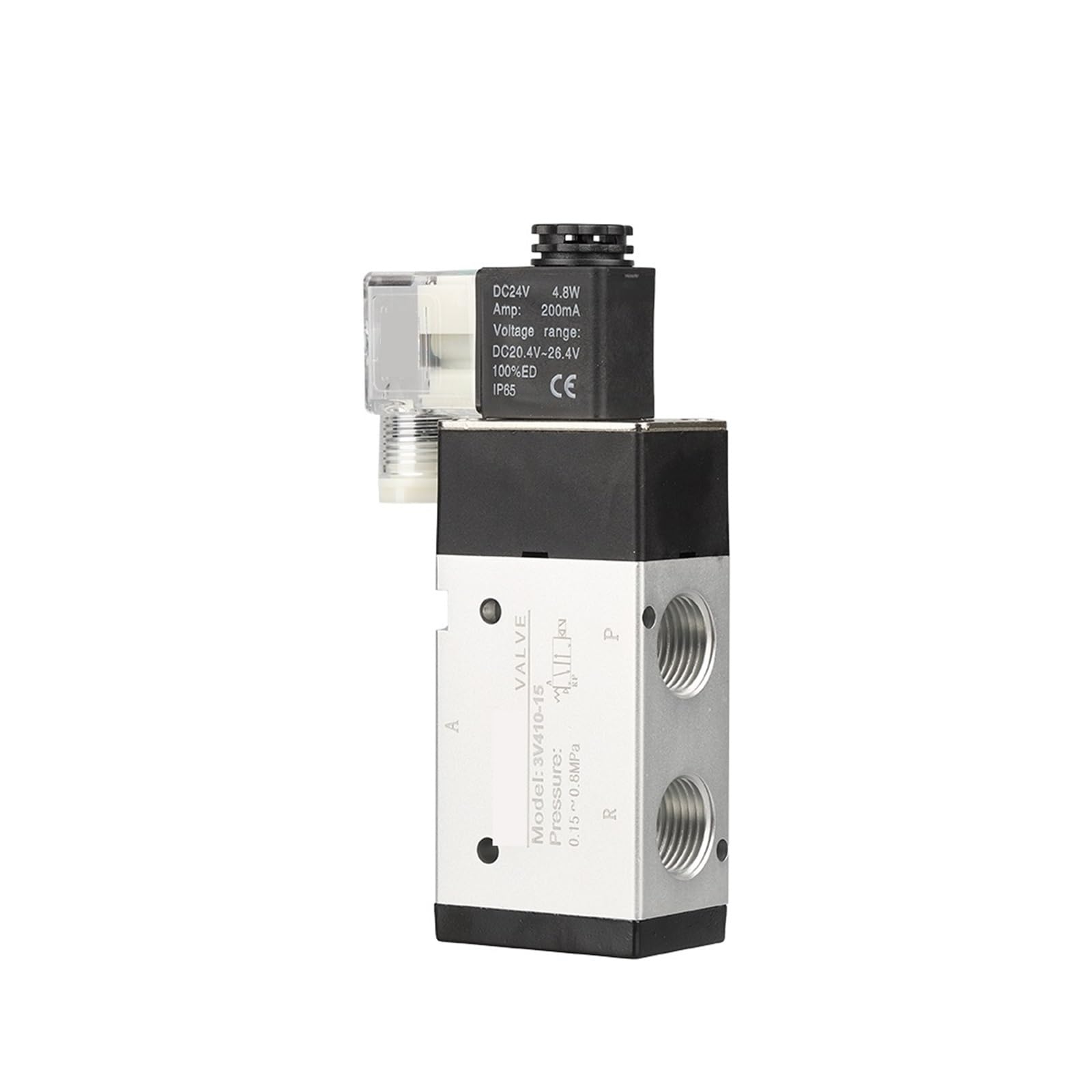 3V410 Serie 1/2 G Magnetventil Pneumatisches Steuerventil Einzel-Doppelspule Pneumatisches Ventil 2 Positionen 3 Wege Lucky(DC12V)