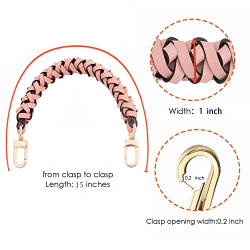 Senral Handbag Short Strap Replacement Top Braided Genuine Leather Handle Strap for Neonoe Bag Artsy,Beaubourg Hobo Noe Top Handle Strap Purse Making - Image 4