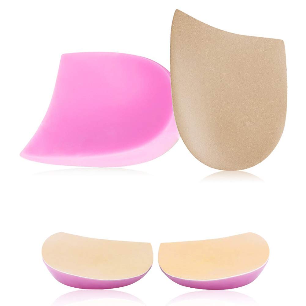 1 Pair Medial & Lateral Heel Wedge Silicone Insoles, Supination & Pronation Corrective Heel Insoles, Gel Adhesive Shoe Inserts for Foot Alignment, Knock Knee Pain, Bow Legs, O/X Type Leg