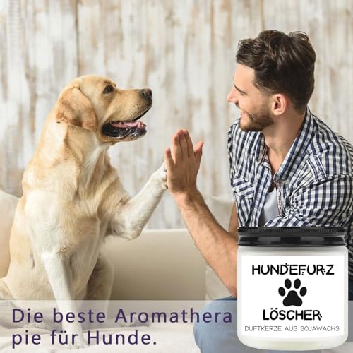 Scentoria Geschenke für Hundebesitzer Frauen, Duftkerze im Glas - Hundefurz Löscher, Lustige Geschenk für Hunde Liebhaber Frau Freundin zum Geburtstag, Geburtstagsgeschenk für Frauen Mann(Lavendel)