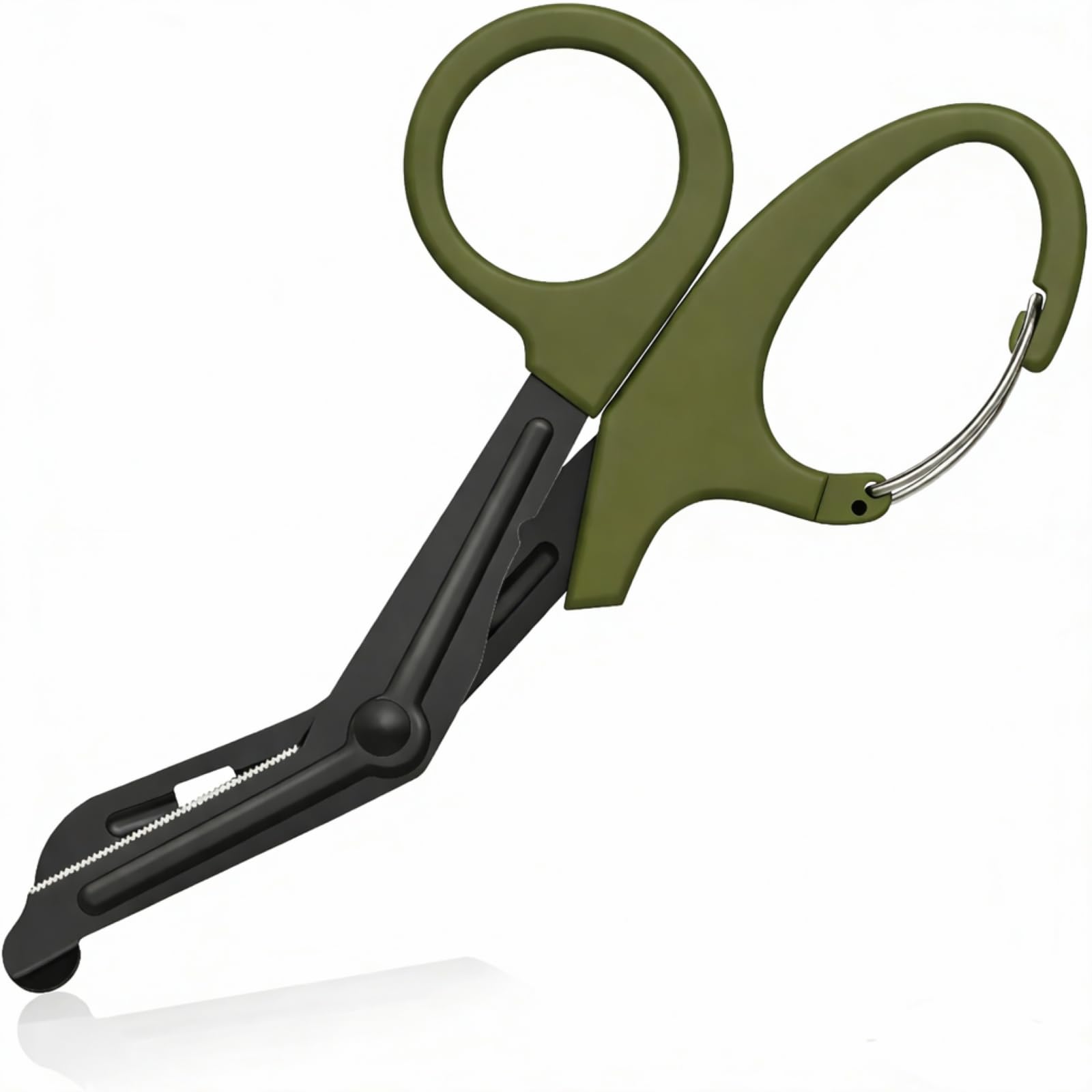 Imkrc Green Titanium Bandage Shears Scissors Emt And Trauma Shears, Bent Stealth Black Coated For Nurses, Students, Emergency Room (, 19Cm)