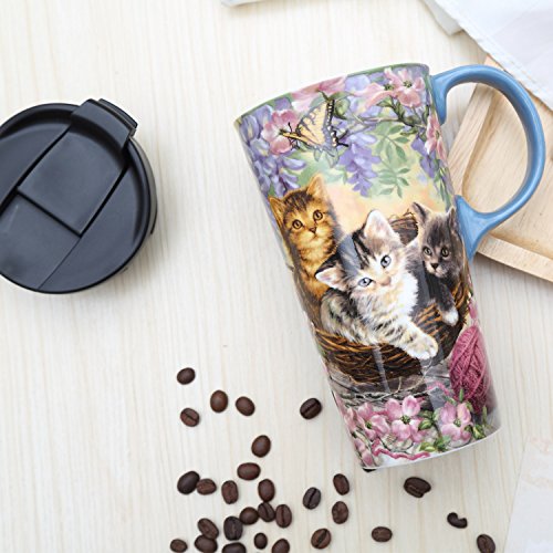 Taza de Cerámica para Viaje CEDAR HOME 17oz con Tapa miniatura 2