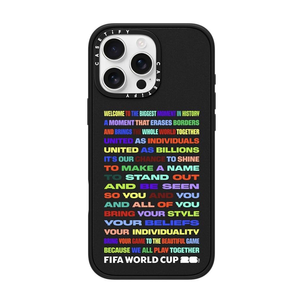 CASETiFY Impact iPhone 16 Pro Max Case [FIFA World Cup 26™ Colab / 8.2ft 4X Military Grade Drop Protection/Magsafe] - FIFA Manifesto - Matte Black