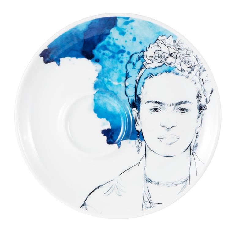 DRW Set 6 tazze con piatto in porcellana Frida Khalo Tazza: 5 x 5 x 6,5 cm