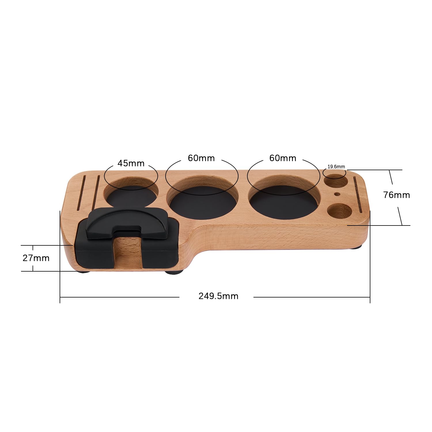 Soporte for estación de prensado de café, Soporte for portafiltros, Base de Soporte de Madera de Nogal for Accesorios de Espresso de 51 mm, 54 mm y 58 mm(Beech Wood)
