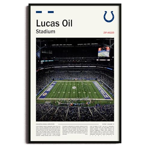 (Unframed 11x17) LucasOilStadium Canvas Print Indianapolis Home Field Wall Art for Colts Fans Sports poster for Game Room or Man Cave Decor