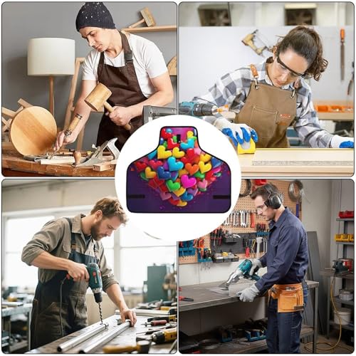 Delantal de Trabajo con Corazones y 8 Bolsillos Ajustable miniatura 6