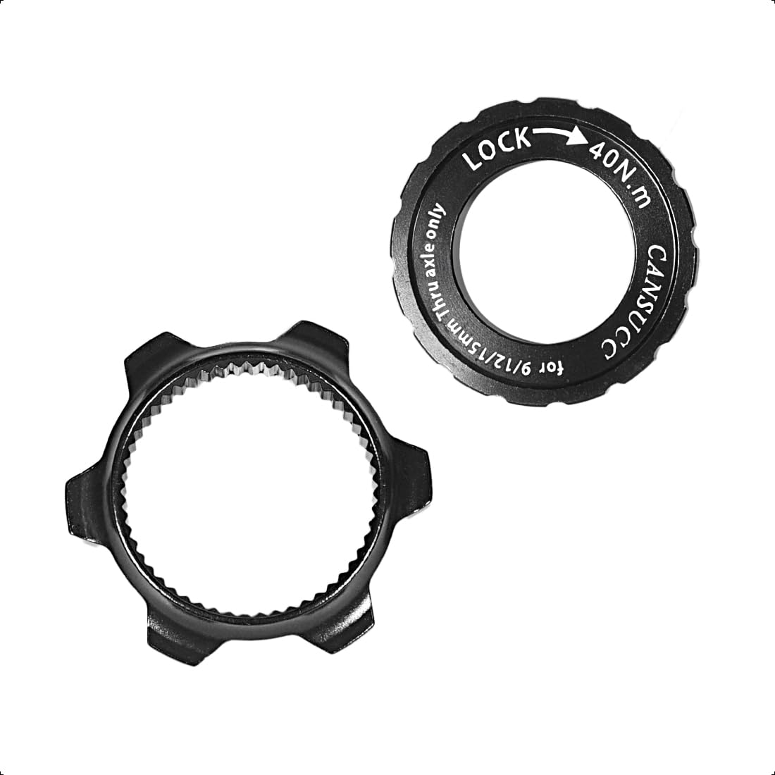 LoreenCar bicycle disc brake lock Center Lock Adapter Aluminum Disc Brake Rotor Adapter bike disc brake spacer fit 6 Bolts Rotors bicycle brakes bolt tool (Black)