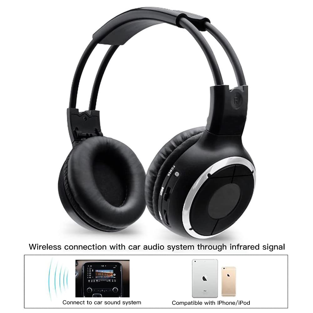 Auriculares WOSTOKE inalámbricos universales infrarrojos IR auriculares con cable de 3,5mm para Air Ipad Pod MP3 4 auriculares para DVD de coche auriculares de doble canal