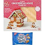 Create-A-Treat E-Z Build Gingerbread House Decorating Kit, Holiday Gift, 29.9 oz + Bonus CHIPS AHOY! Mini Cookie Snack Pack