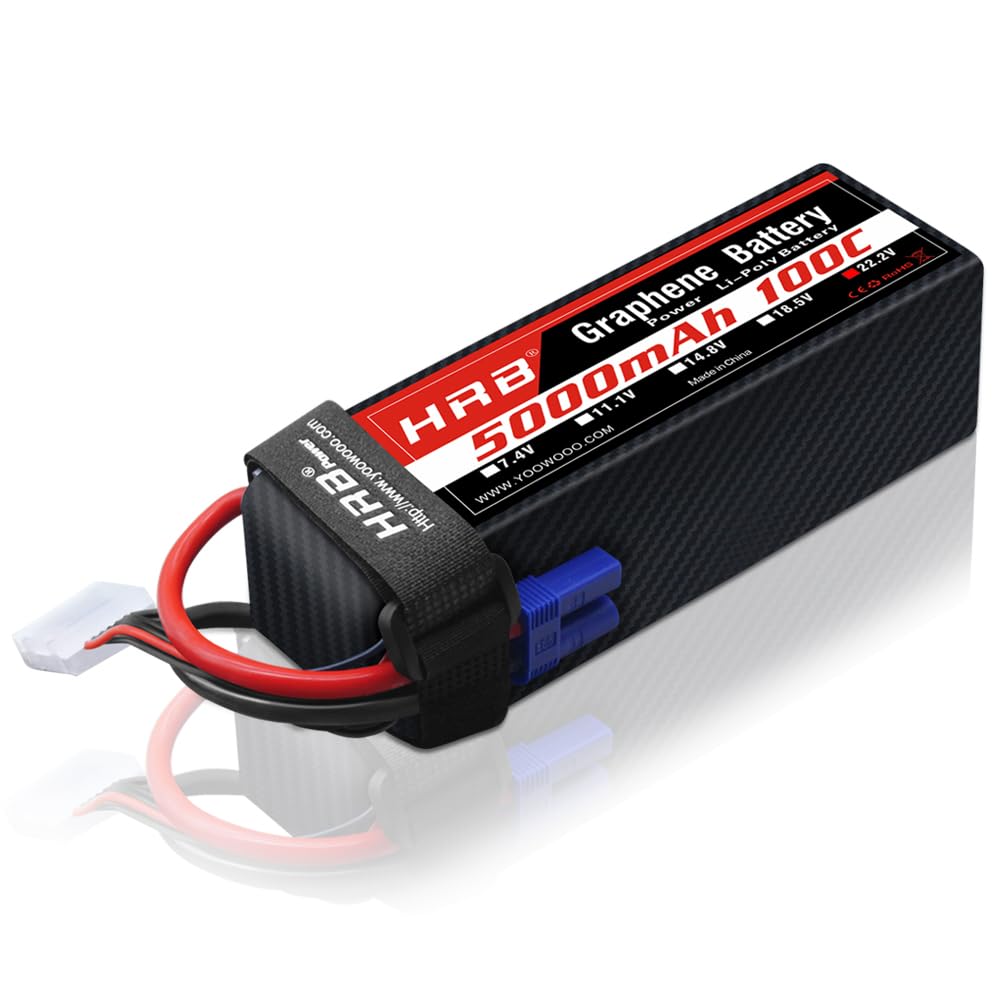 HRB 6S 5000mAh Lipo Battery EC5 100C 22.2V RC Lipo Battery Compatible with RC Quadcopter Helicopter Airplane Car Boat Truck