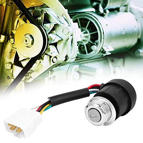 5 Wire Ignition Switch Replacement for 178F 186F Engine Air Cooled Tiller Electric Start System with 2 Keys Universal Starter Switch for Lawn Mower Garden Tractor