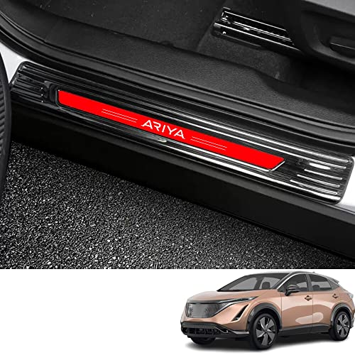 Bmolpt スカッフプレート適用日産 新型アリア(ARIYA) FE0 SNFE0 FE0系(2022年1月~現行)SUS304ステンレス素材外側サイドステップ サイドドアステップガード内装 アクセサリー カスタム パーツ ステンレス サイドシル カー用