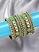 Aheli Ethnic Handmade Silk Thread Faux Stone Studded Bangle Set Chudha Indian Traditional Wedding Festive Wear Fashion Jewelry Gift for Women Green