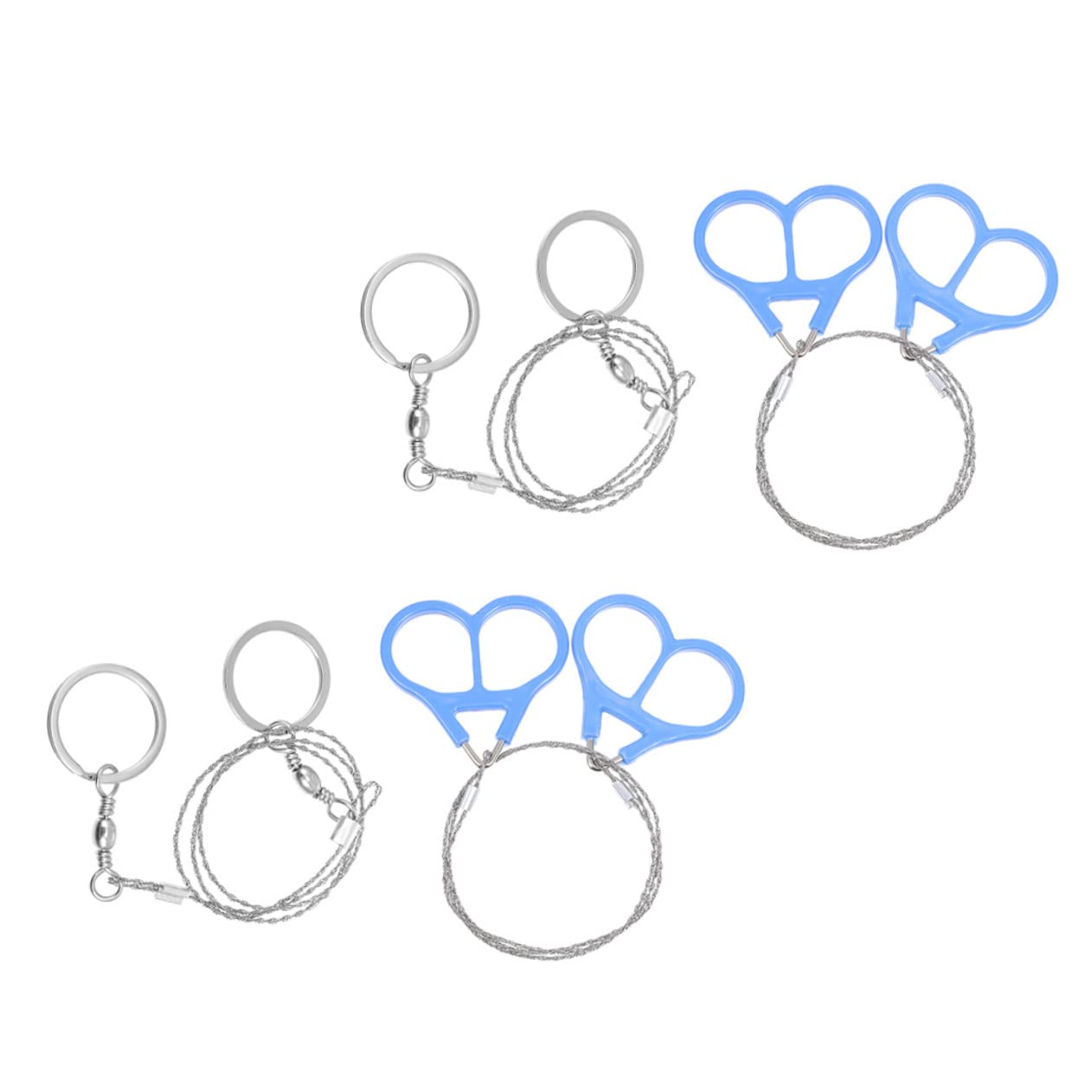 IWOWHERO Survival 4pcs Stainless Steel Fretsaws Emergency Wire Rope Cut Tree Plastic Rubber Easy to Use