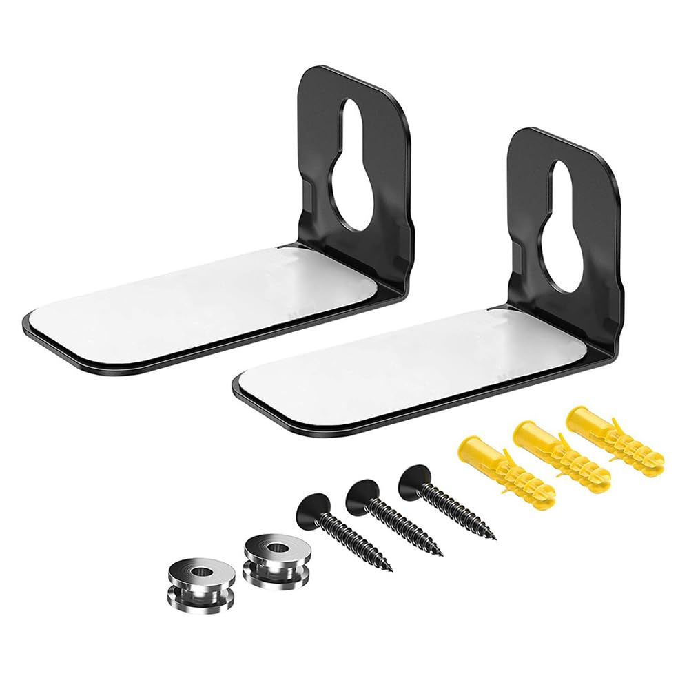 8 soportes de pared de metal, soportes de barra de sonido, soporte de pared debajo de la televisión, soportes de pared para montaje en pared, soportes auditivos con fácil instalación (9 x 5,7 x 5 cm)
