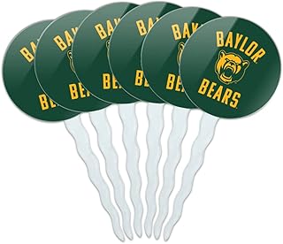 GRAPHICS & MORE Baylor University Bears Logo Cupcake Picks Toppers Decoration Set of 6