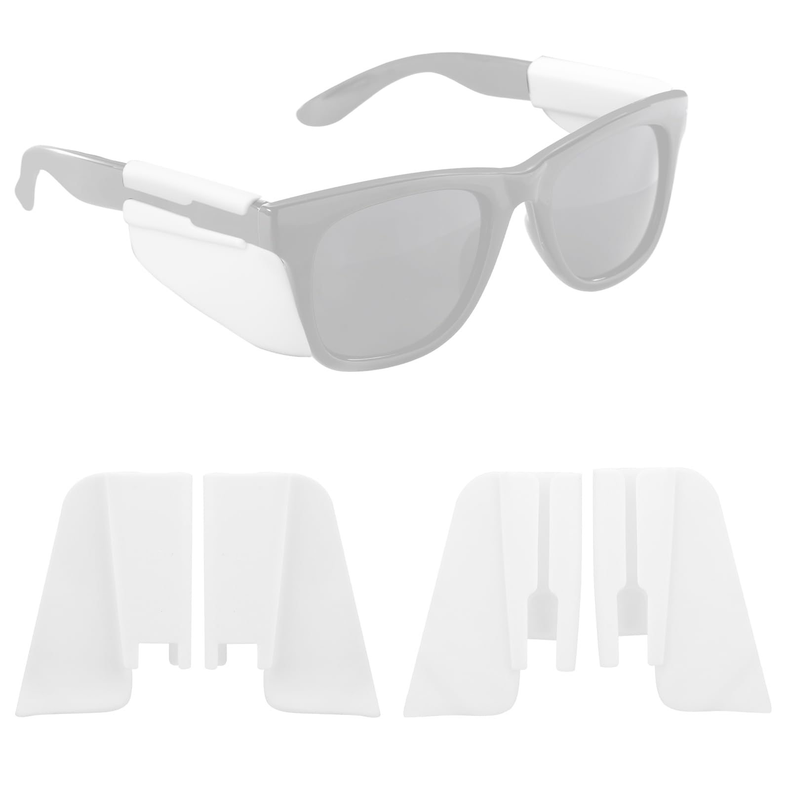 4pcs Smart Glasses Side Shields for Ray-Ban Meta Wayfarer/Skyler, Silicone Slip-Resistant Anti Safety Smart Glasses Eyeglasses Sunglasses Accessories Lightweight & Comfort for Wearing (White)