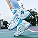Hewcey Men's Basketball Shoes No-Slip Breathable Outdoor Shoes for Women Fashion Graffiti Training Shoes Blue