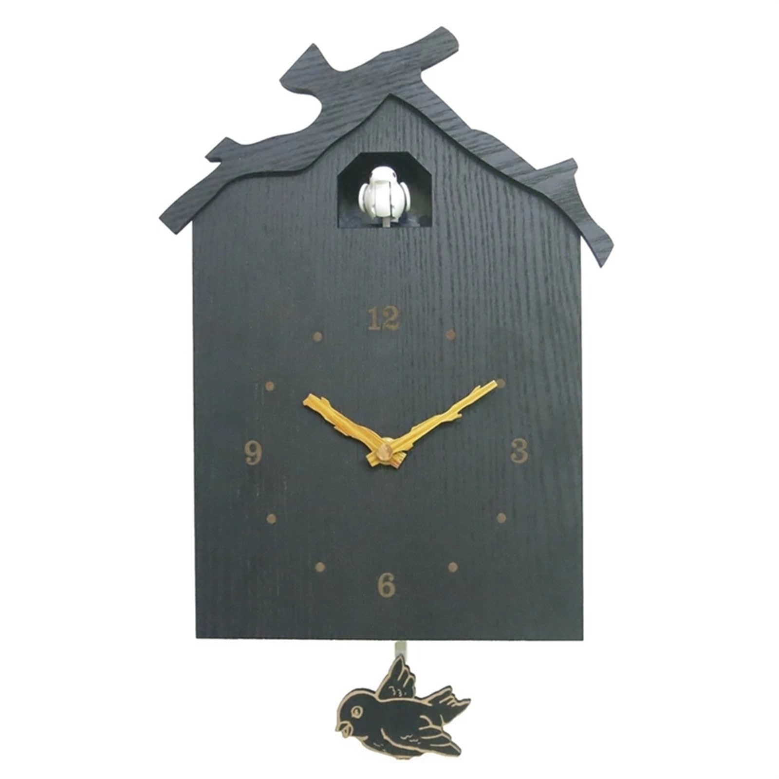 SNGUOQ Cuckoo House Hanging Clock Wall Wooden With Chime And Pendulum For Home Office Living Room For Bedroom Office