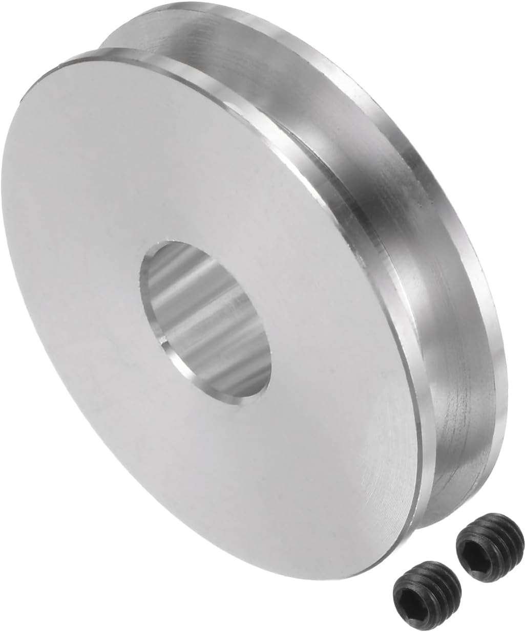 HARFINGTON V-Type Pulley 12mm Bore 41mm Outer Dia Single Groove Aluminum Alloy for 4-5MM PU Round Belt Motor Shaft Drilling Machine