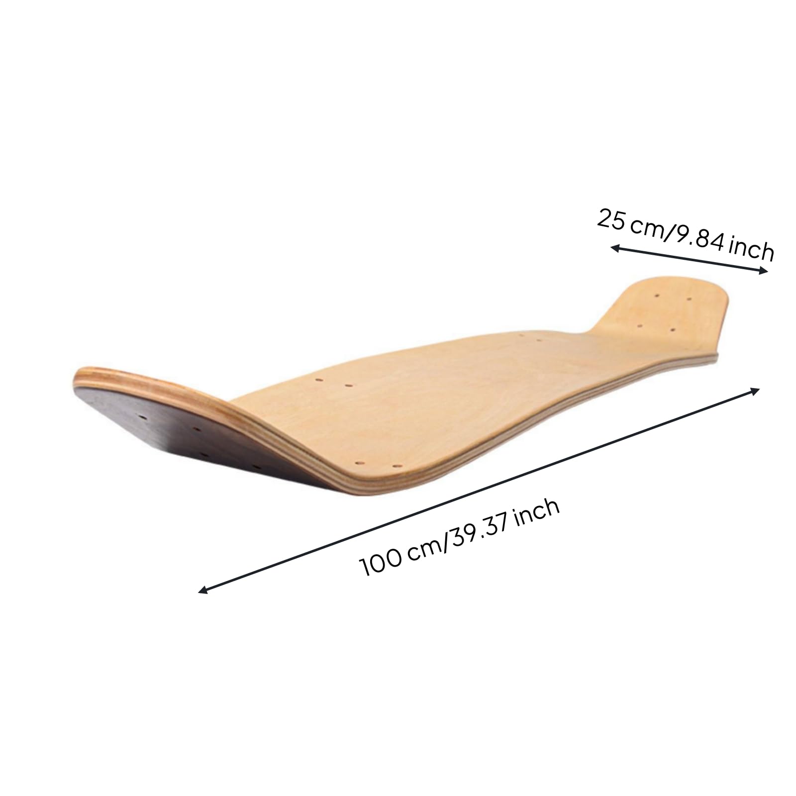 Doppel-Kick Longboard Deck straßentauglich Ahorn Longboard Deck Skateboarddeck für Kurven