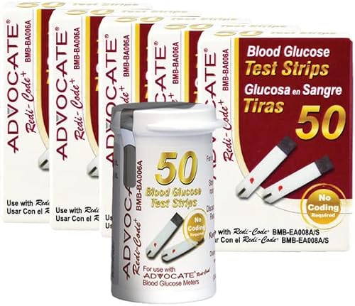 Advocate Test Strips for Diabetes Value Pack | Diabetic Test Strips for Blood Sugar Monitor | at Home Self Glucose Testing (Pack of 5)