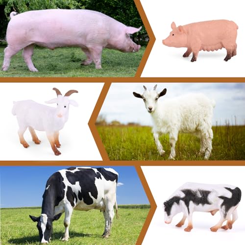 MXTIMWAN 12 Stück Sehr Klein Bauernhof Tierfiguren, Mini Bauernhof Tierfiguren, Bauernhof Scheunentiere Spielset für Kinder, Jungen, Mädchen, Kuchendekoration, Tiere Thema Geburtstag Party
