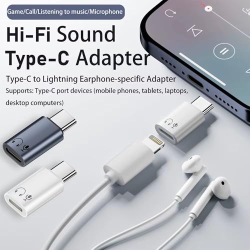 Image of AutoStory USB C to Lightning Audio Earphone Converter Adapter, USB C Male to Lightning Female Headphone HiFi Converter for iPhone 17 /16 /15 Support Call /Listen to Music /Remote Control /Microphone