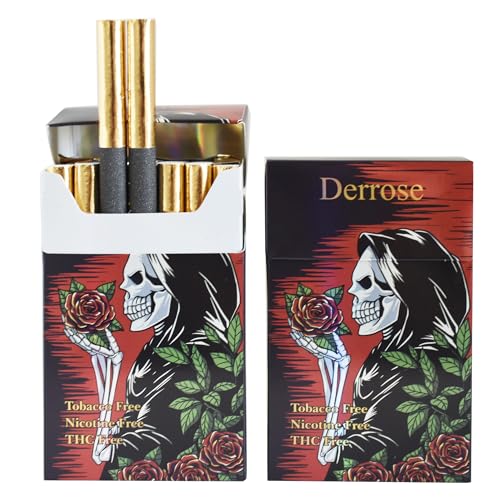 Derrose® Herbal Cigarettes Tobacco Free, Nicotine Free, THC Free - Vape Alternative Cigarettes for Quit Smoking - 2 Packs 40 Smokes, Red
