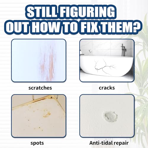 MendMight Emaille Reparaturset Badewanne Weiß 60ml – Hochglanz Fliesenlack & Badewannenlack | Schnelltrocknend, Wasserfest, Vielseitig für Badewannen, Fliesen, Waschbecken, Duschen