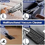 Nettoyeur à vide de voiture portatif sans fil 22000Pa Forte aspiration cyclonique Blowing sans brosse moteur sans fil Portable Mini Aspirateur de voiture puissant rechargeable léger pour véhicule pour animaux de compagnie Hair Home Office Grey