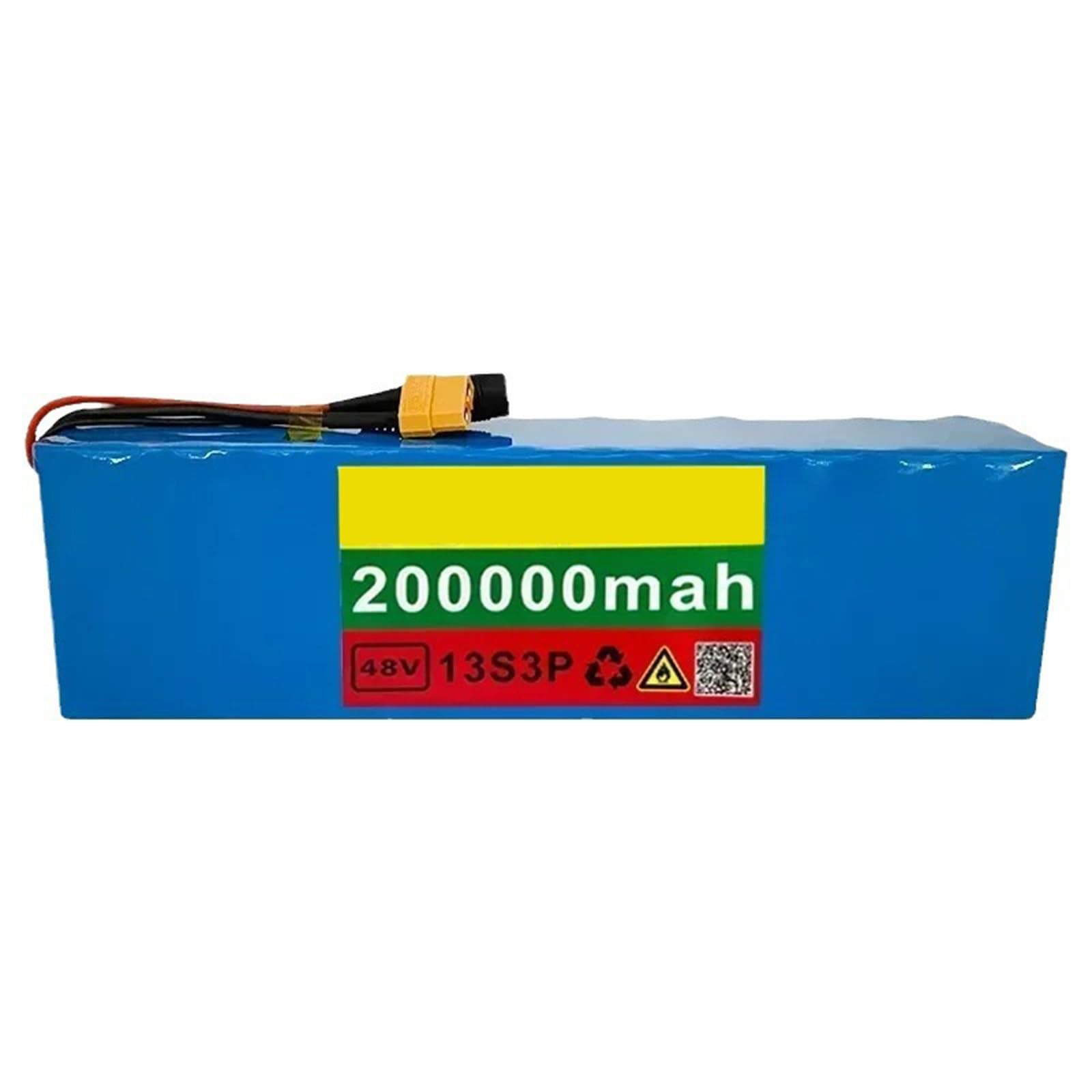 48V 200Ah 13S3P Batteria Al Litio Per Bici Elettrica Con Caricabatterie Batteria Agli Ioni Di Litio A Lunga Durata Per Monopattino Pieghevole Scheda Di Protezione Integrata