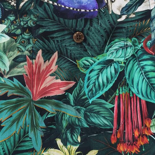 Men's Hawaiian Shirt 100 Cotton Jungle Enchantment Menagerie Camp Collar Short-Sleeve Aloha Beach Button-Down Shirts4