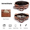 FANDARE Men Briefcase Messenger Bag PU Leather Handbag Laptop Tote Fit 12.9 Inch Shoulder Bag for Work Professional Satchel Business Office College Travel Crossbody Light Brown #3