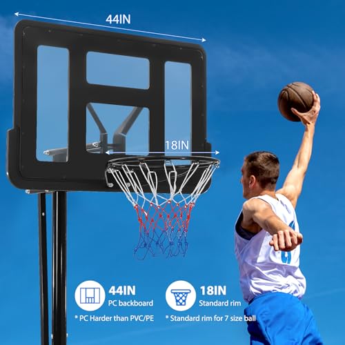 image for GarveeLife Portable Basketball Hoop Outdoor, 4.9-10FT Height Adjustabl