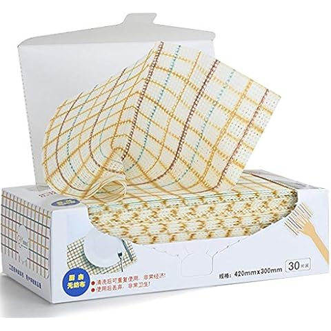 HONEYJOY Cleaning Towels Disposable Dish Cloths Nonstick Fiber Cleaning Wipes House Cleaning Cloth Wiping Rags, Absorbent, Dry Quickly, A Box of 30 Pcs Cover