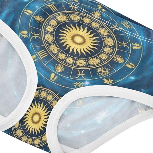 Golden Zodiac Signs Circle Blue Girls Underwear Toddlers 2t Cotton Little Girl Panties Animal Briefs Kids Undies4