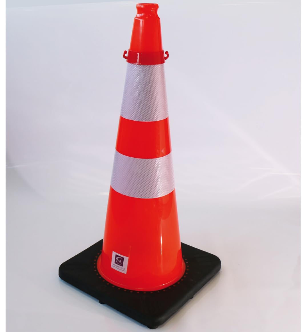 AUA SIGNALETIQUE - Cône De Signalisation Réfléchissant Classe 2 - Hauteur 75 cm - Base Noire Lestée 3,2 Kg - Cône de sécurité Chantier K5A (1)