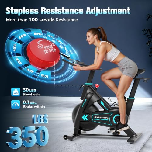 Image of Magnetic Exercise Bike for Home with App & Fully-Enclosed Flywheel | Heavy-Duty, Quiet Indoor Upright Bike, 350LBS Weight Capacity, Comfortable Seat Cushion, Silent Belt Drive