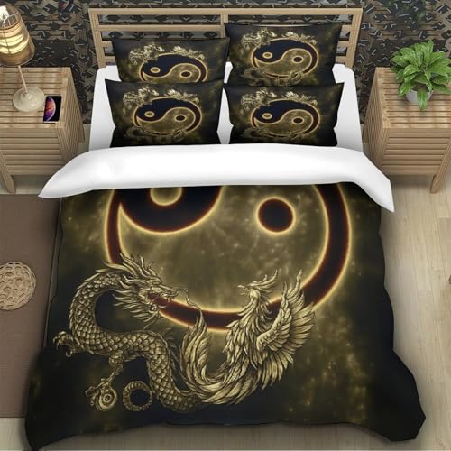 Housse de couette yin yang impression 3d douce et haute résistance - 5