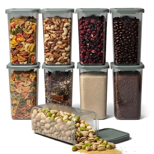 Image of Raawan Plastic Storage Containers Set for Kitchen | Leak-Proof Pantry Organizers for Grains, Pulses, Cereals, and Dry Fruits | Durable, Space-Saving Design (2, 1800)