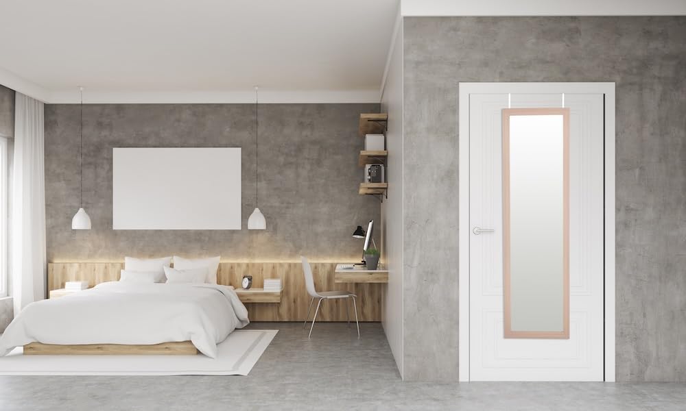 ReflexSales Overdoor Full Length Mirror Bed/Bath/Wardrobe/Door SmallFlat Beech Effect