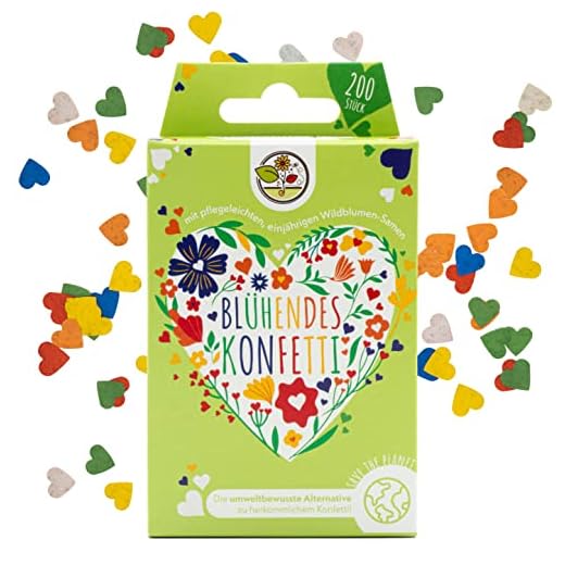 Coriandoli di semi per fiori selvatici colorati - Coriandoli di fiori colorati realizzati con carta da semi biodegradabile al 100% (circa 200 pezzi)