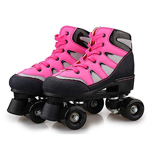 Patines 4 Ruedas Mujer Hombre Patines De Cuatro Ruedas Adulto Niños Niña Diseño Retro,Pink-41