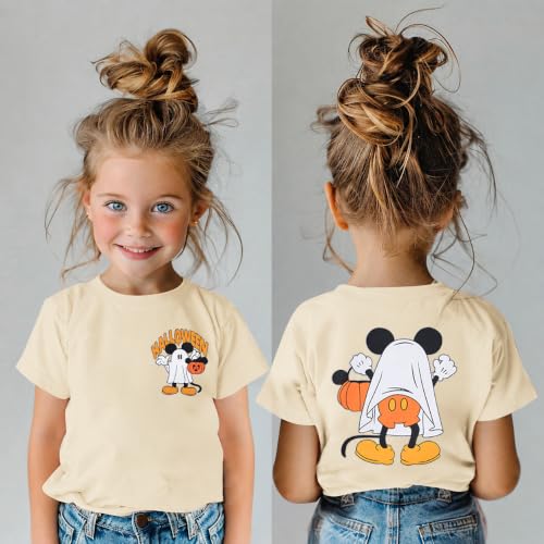 Image of Toddler Halloween Shirts Girls Boys Pumpkin Ghost Short Sleeve Tees