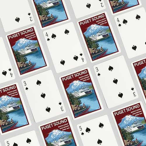 Lantern Press Puget Sound Washington Naipes Poker miniatura 4