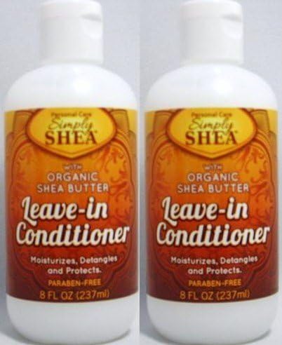 Simply Shea Leave-in Conditioner with Organic Shea Butter (Paraben-free) 8 Oz (2 Pack)