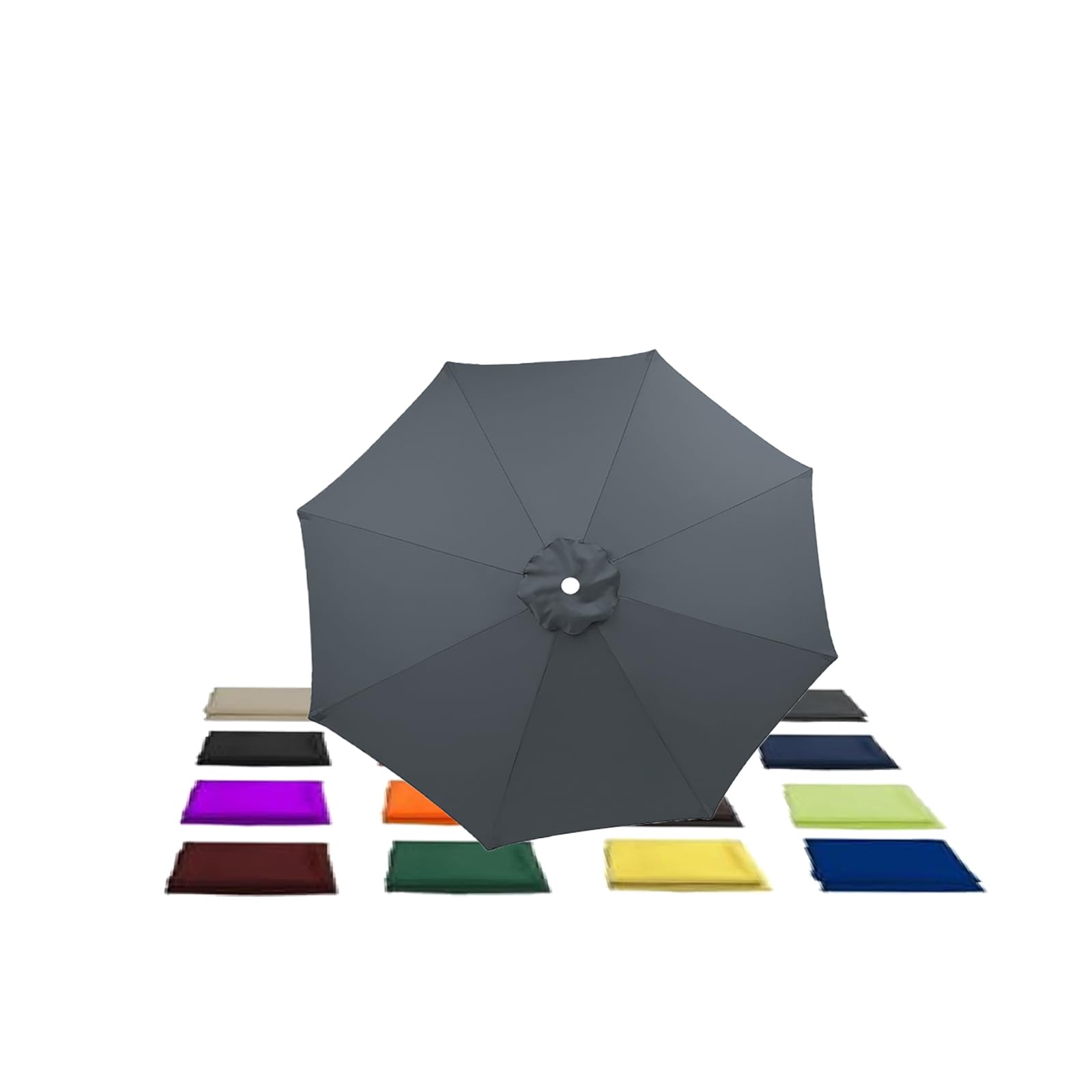 KDHKDFN replacement parasol canopy 8 arms 4.0m 2.7m 3.5m 3.0m 2m for Round Patio umbrella cover(Size:8Ribs 350cm/11.5ft,Color:Gray)