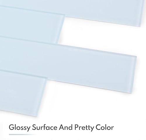 Vista 11 de Lovdeco Azulejo de cristal de metro, 3 x 6 pulgadas, 4 pies cuadrados, vidrio verde azulado oscuro para pared de baño y cocina, paquete de 32